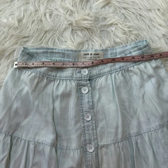 Anthropologie Light Blue A-Line Skirt - Picture 3 of 5